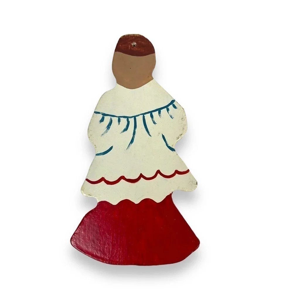 Vintage Handpainted Wood Christmas Ornaments
